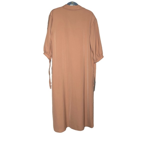 ASM ANNA midi shirt dress button down peach women’s size medium - Picture 2 of 4